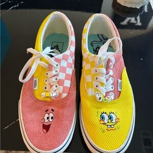 Vans Kids Pink and Yellow Cartoon Sneakers